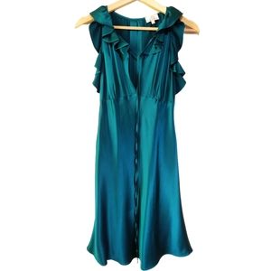 Miguelina silk green dress